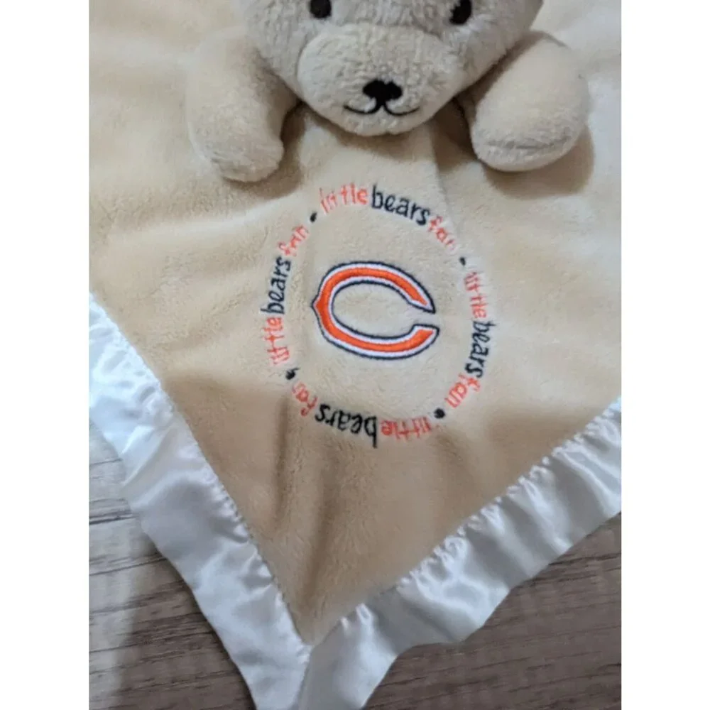Baby Fanatic Chicago Bears Football Lovey Security Blanket NFL Plush Toy satin b